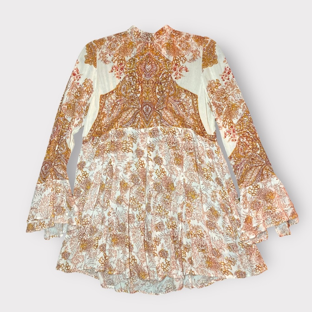 Free People Lady Luck Printed Tunic Size Small Bohemian Mini Dress